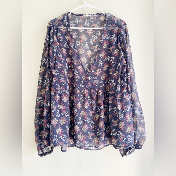 loralette Tops - Loralette Floral Long Sleeve Blouse Peasant Boho